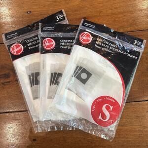 Hoover Type S Vacuum Bags 4010064S Lot of 9 (3x3-Packs) Genuine OEM White